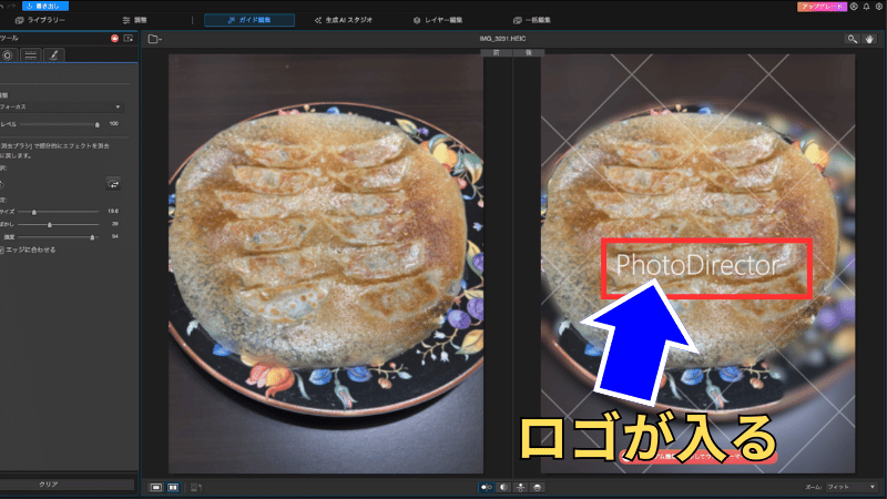Essential版の透かしロゴ