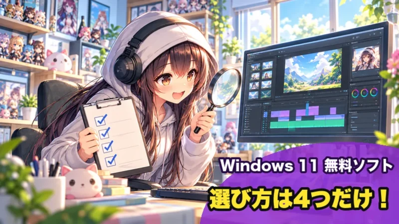 Windows 11で無料動画編集ソフトを選ぶ4つのポイント|選び方は4つだけ