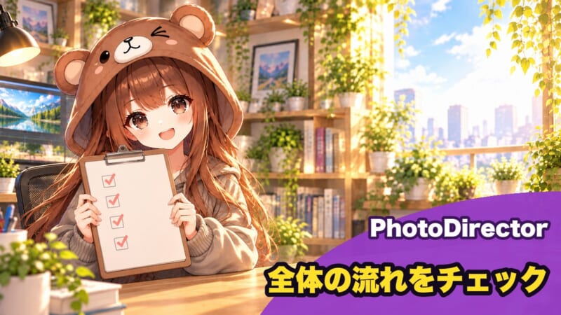 PhotoDirectorの使い方の全体の流れ