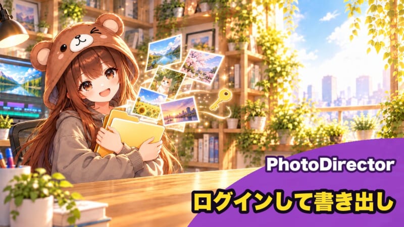 PhotoDirectorで編集した写真を書き出して保存する