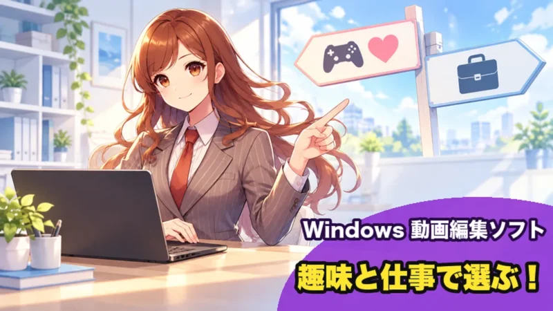 Windowsの動画編集ソフトは趣味と仕事で選ぶ
