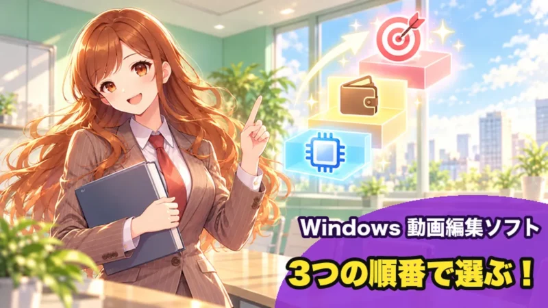 Windowsの動画編集ソフトは目的・払い方・性能の3つの順番で選ぶ
