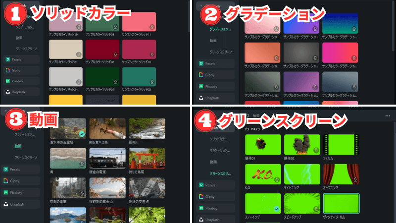 Filmstockの4つのタイプ