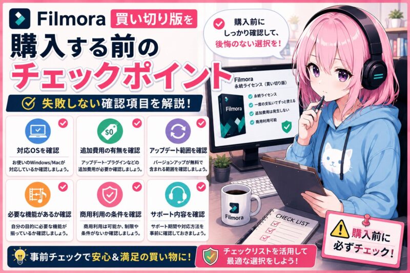 Filmora買い切り版を購入する前のチェックポイントを解説