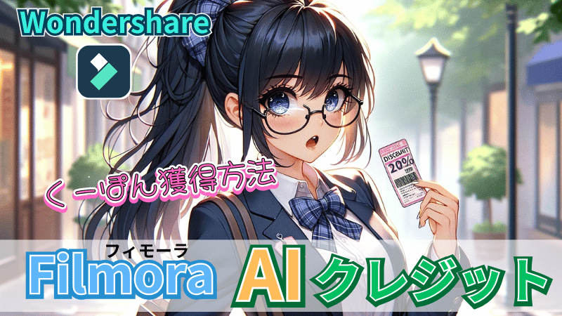 FilmoraのAIクレジットクーポン獲得手順
