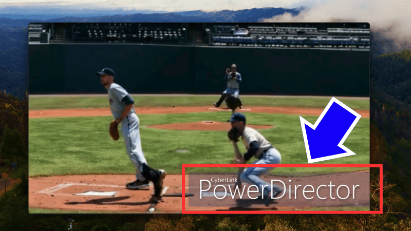 無料版Power Directorの透かしロゴ