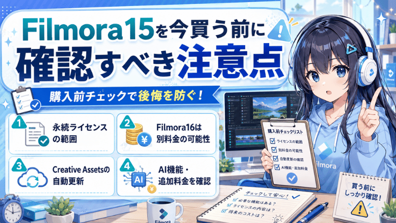 Filmora購入時の注意点
