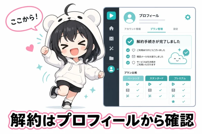 DomoAIの解約方法の結論を示す管理画面イメージ