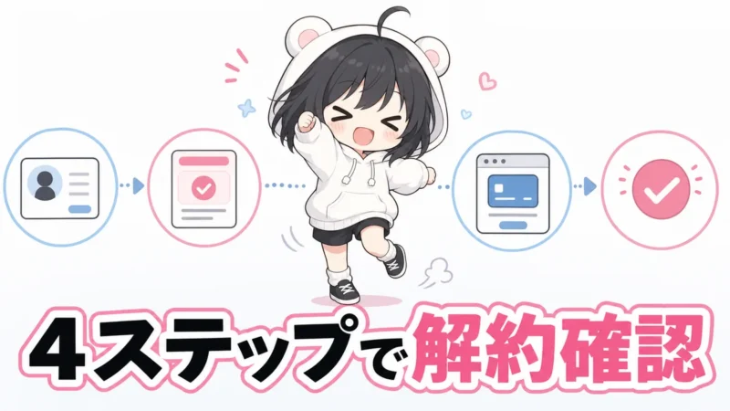 DomoAIの解約手順を順番に示すステップ画像