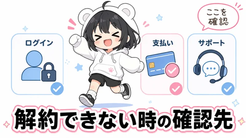 DomoAIを解約できない時に確認する項目のイメージ
