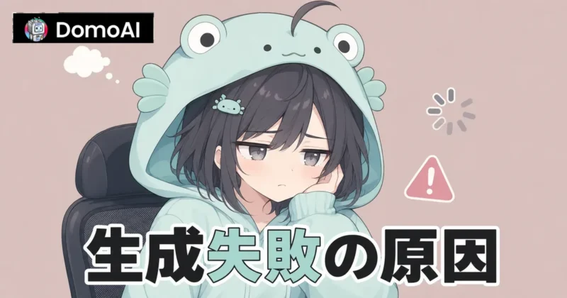 DomoAIで生成できない原因を調べるクリエイター