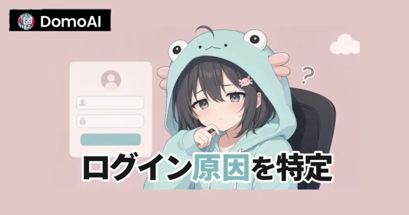 DomoAIにログインできない原因を確認する画面
