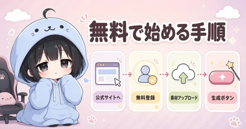 DomoAIを無料登録して使い始める手順のイメージ