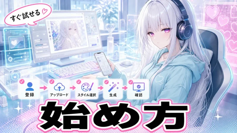 DomoAIの始め方を順番に示す画面