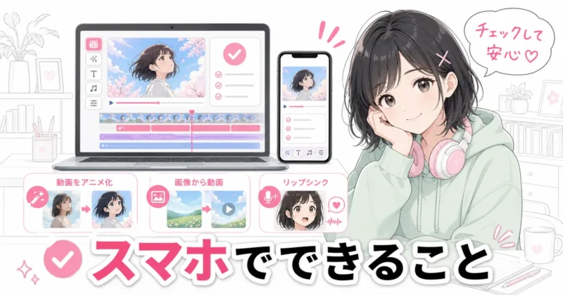 DomoAIのスマホ機能を示す動画生成画面