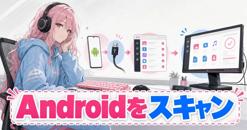 Androidデータ復元の使い方を表すDr.Fone操作バナー