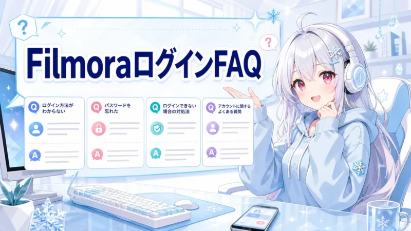 Filmoraログインのよくある質問をまとめた画面