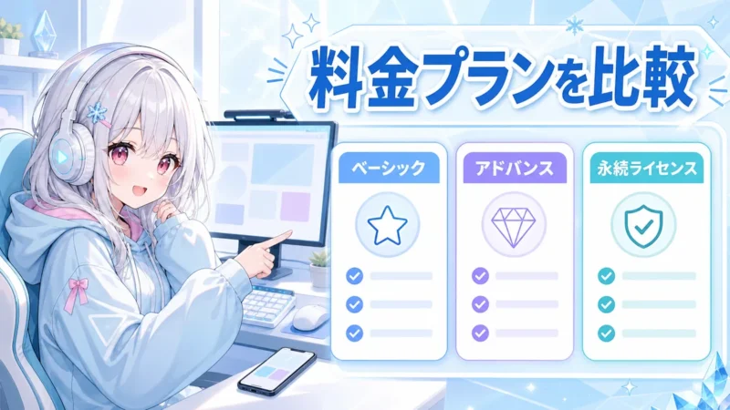 Filmoraの料金プランを比較する表