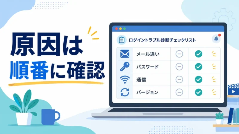 Filmoraにログインできない原因を確認するチェック画面