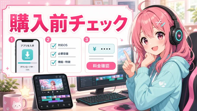 Filmora アプリを始める前のチェックリスト画像