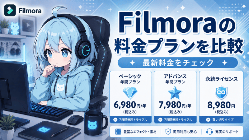 Filmoraの料金比較表