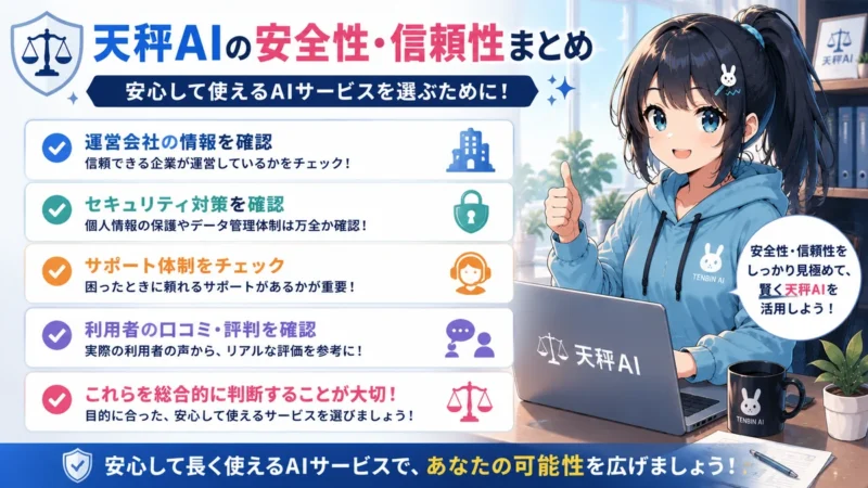 天秤AIの安全性・信頼性まとめ