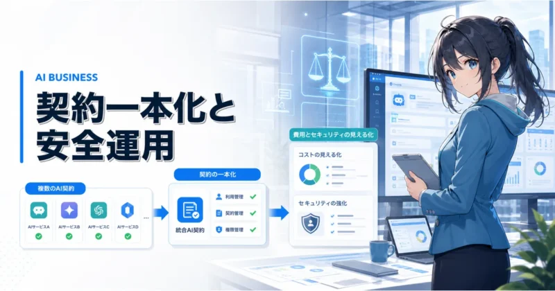 天秤AI Biz導入メリットを示す企業AI活用のイメージ