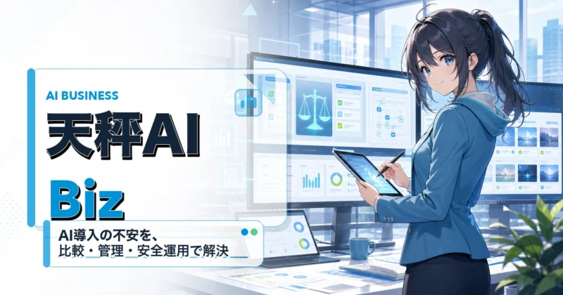 天秤AI Bizの結論を示す法人AI管理のイメージ