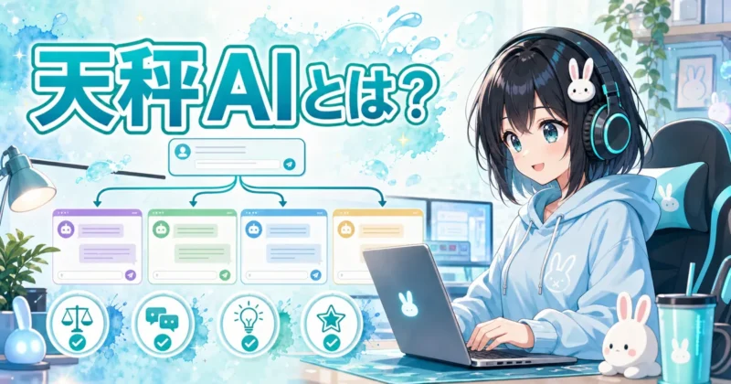 天秤AIの特徴をわかりやすく解説するイメージ