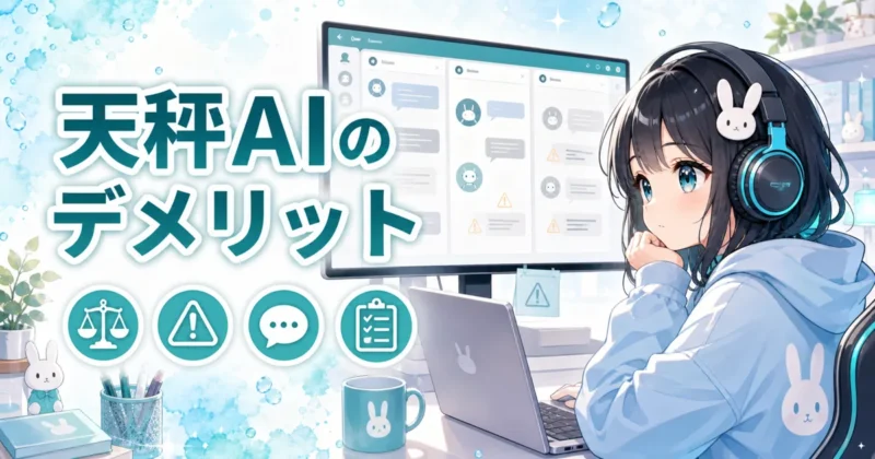天秤AIのデメリットや注意点を確認するイメージ