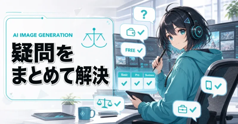 天秤AI画像生成のよくある質問を確認するイメージ