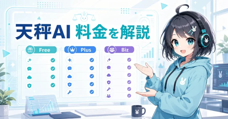 天秤AIの料金プランの特徴を解説するイメージ