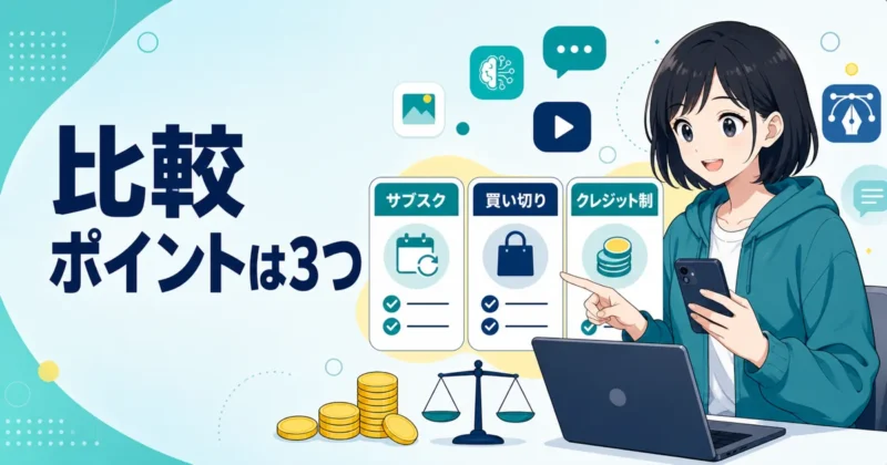 AIツール料金の比較ポイントを示す画像