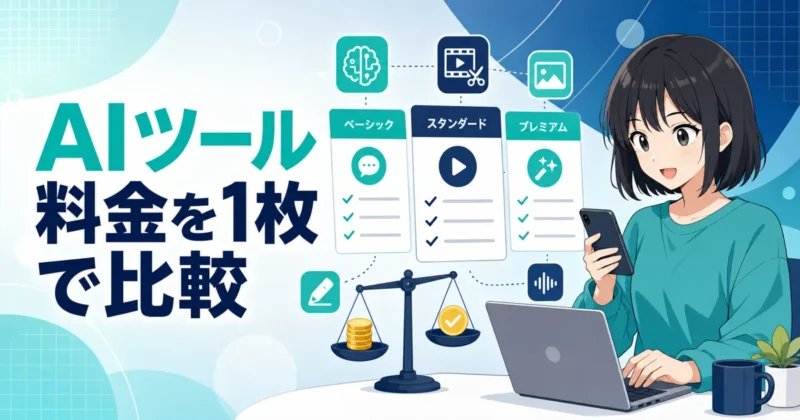 AIツールの料金比較早見表を示す画像
