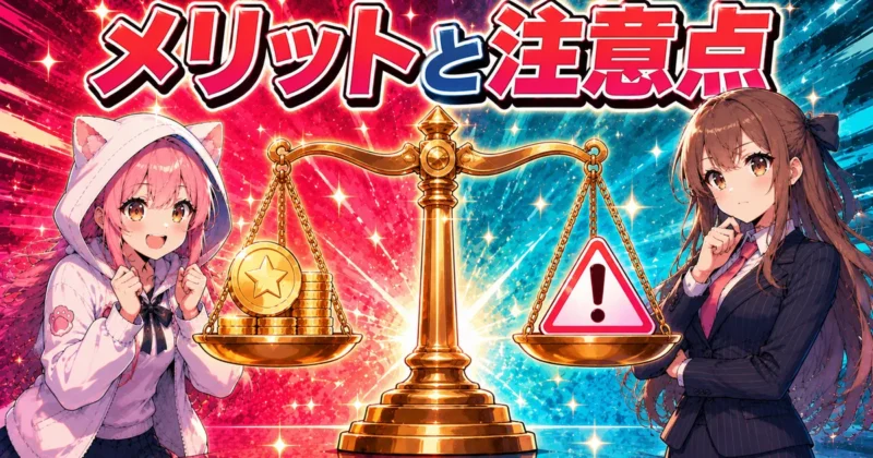 買い切り版動画編集ソフトのメリットとデメリットを天秤で比較するバナー