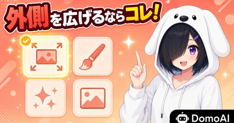 画像拡張と画像編集や高画質化などDomoAIの他機能の違い