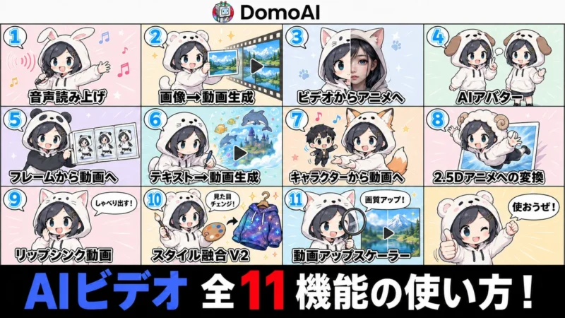 AIビデオの全11機能