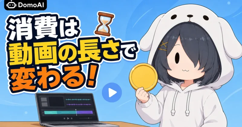DomoAIのスタイル融合 V2のクレジット消費は動画の長さで変わることを示すバナー