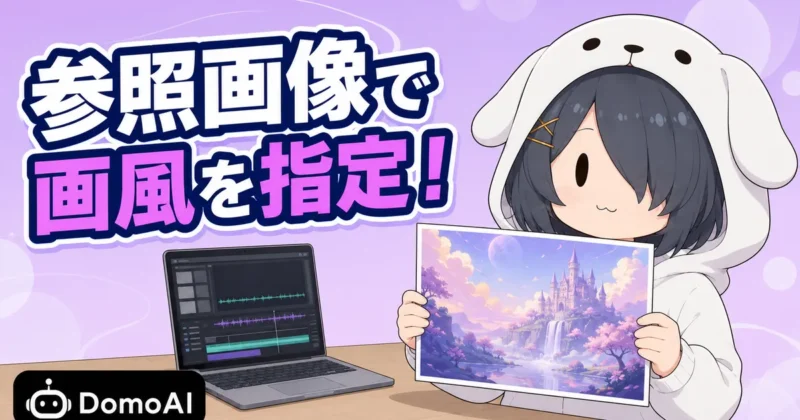 DomoAIのスタイル融合 V2は参照画像で画風を指定できることを示すバナー