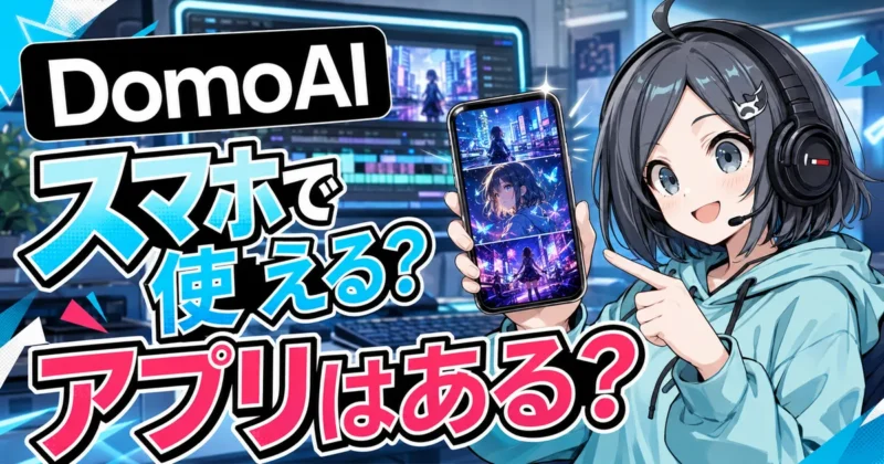 DomoAIはスマホで使える?アプリはある?と紹介する女の子のアイキャッチ画像