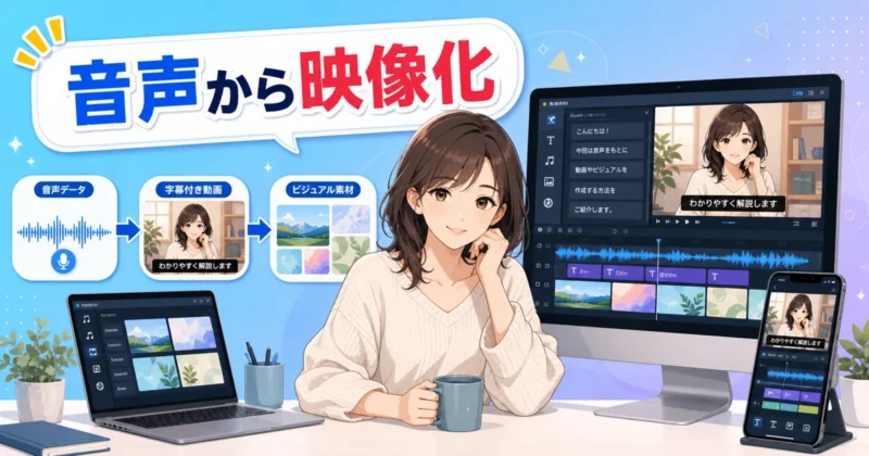 Filmoraで音声から動画生成する方法