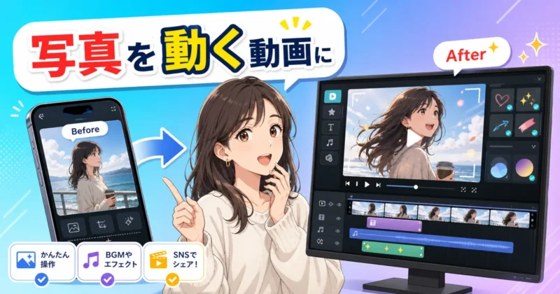 Filmoraで写真から動画生成する方法