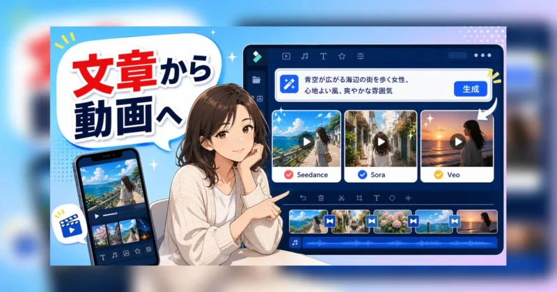 Filmoraでテキストから動画生成する方法