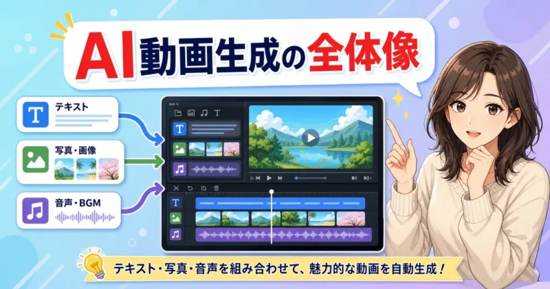 FilmoraのAI動画生成でできることの図解