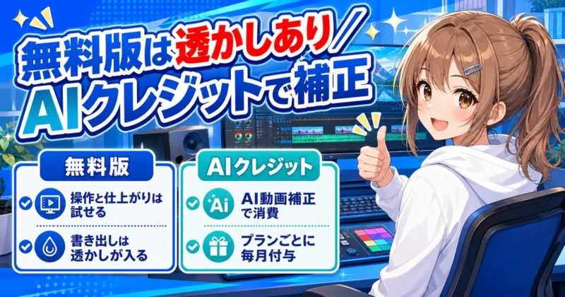 Filmora無料版とAIクレジット確認ポイント