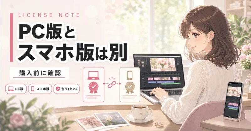 Filmora PC版とスマホ版の違いを比較する画像