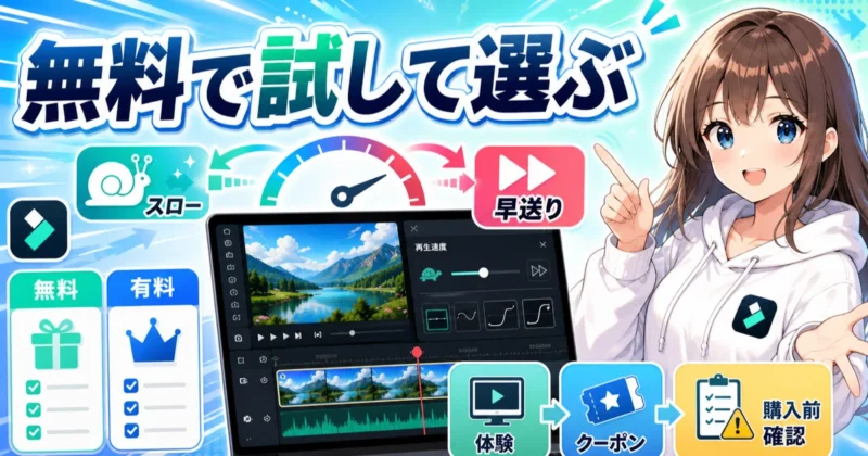 Filmora（フィモーラ）を無料版で試してから有料版を選ぶ流れ
