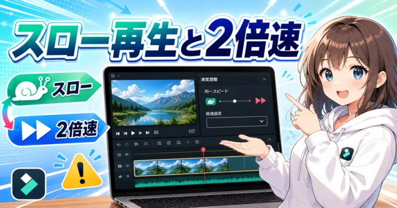 Filmora（フィモーラ）でスロー再生と2倍速を設定する基本手順
