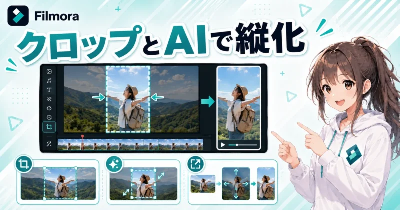 Filmoraで横動画を縦動画に変える方法