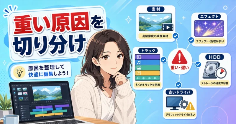 Filmoraが重い原因を分解した動画編集画面